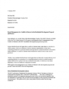 SOGS Letter to MCC Board re- Conflict of Interest 2019